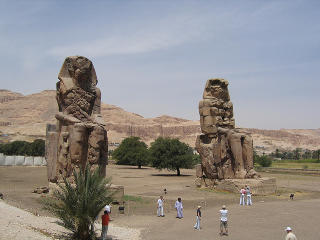 Colossi of Memnon are two massive stone statues of Pharaoh Amenhotep III. For the past 3400 years  they have stood in the Theban necropolis, across the...