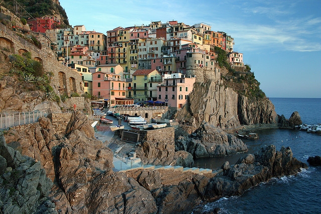 Manarola - a beautiful small town in Cinque Terre, in the province of Liguria, Italy.