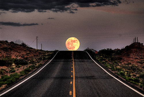 Moonrise Highway, Baja, Mexico