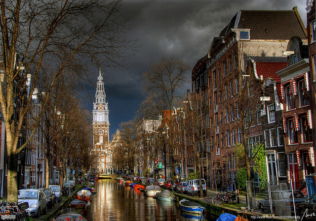 by MorBCN on Flickr.Groenburgwal canal and the Zuiderkerk church. Amsterdam, Netherlands.