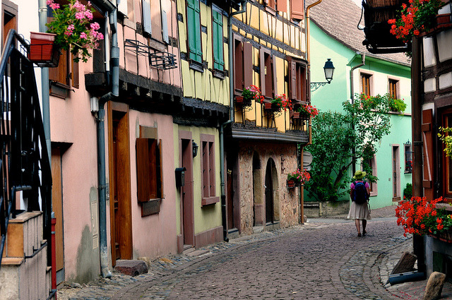 by Michele*mp on Flickr.Streets of Eguisheim - Alsace, France.