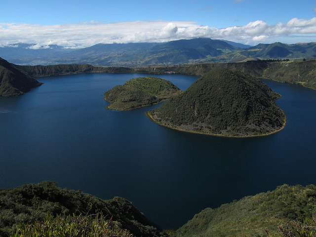 by steynard on Flickr.Cuicocha crater lake in the Cordillera Occidental of the Ecuadorian Andes.