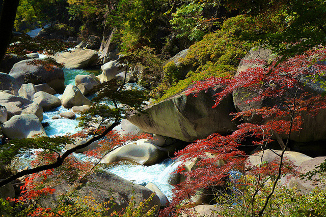 by jsephora on Flickr.The beautiful Arakawa River in Shosenkyo Gorge, Kofu, Japan.