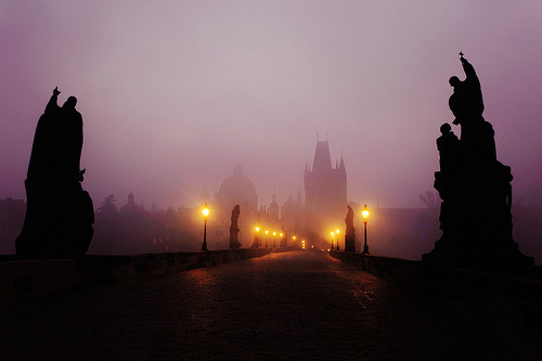 Fog at Dusk, Prague, Czech Republic