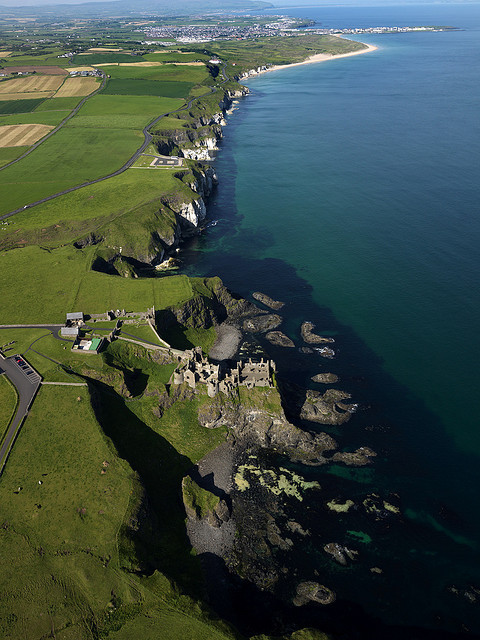 Dunluce Castle and Antrim coast in Northern Ireland