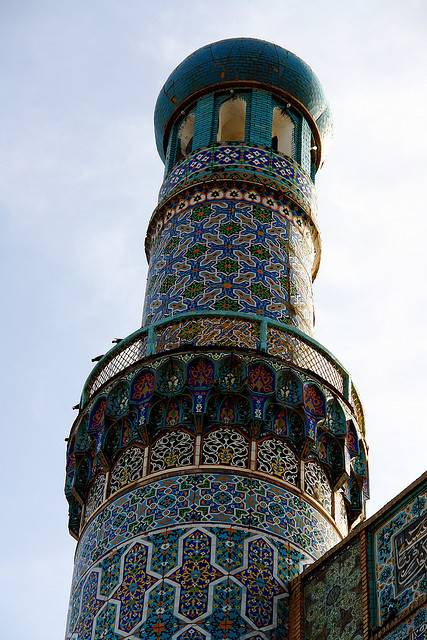 Colorful minaret of the Jam-e-Masjid in Herat, Afghanistan