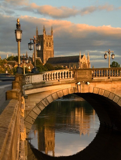 Sunset Bridge, Worcester, England