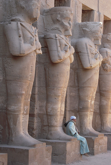 The guardians of Karnak Temple in Luxor, Egypt