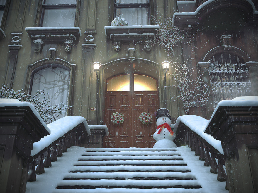 Snow Entry, Brooklyn Heights, New York