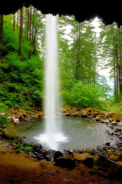 Ponytail Falls in the Columbia River Gorge, Oregon, USA