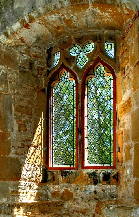 Medieval Abbey Window, East Sussex, England