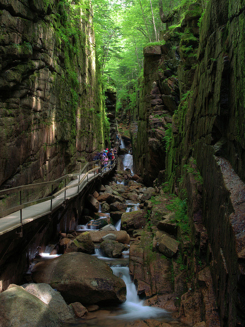 Flume hike in Franconia Notch State Park, New Hampshire, USA