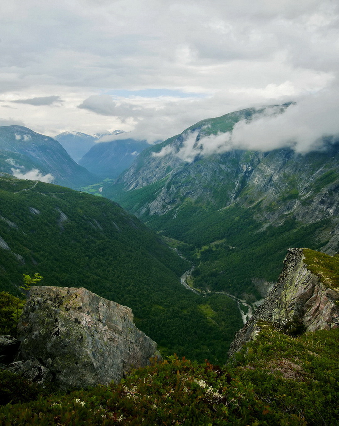 Panoramic view of Eikesdal Valley in western Norway