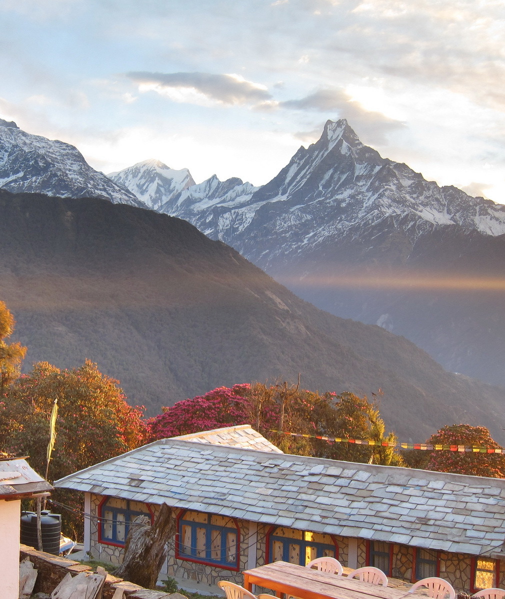 View of Machapuchare from Tadapani, Himalayas, Nepal