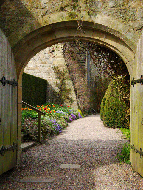 Entrance to Chirk Castle in Wrexham, Wales