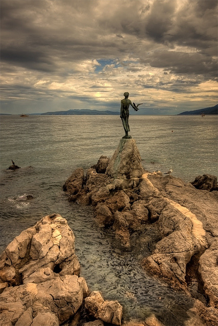 The Maiden of Opatija overlooking the Adriatic, Istria, Croatia