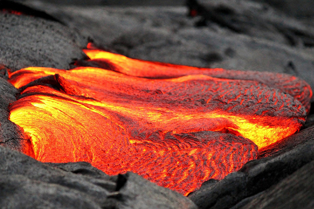 Lava flows in Hawaii
